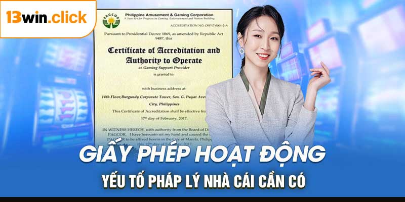Giấy Phép Hoạt Động 13Win